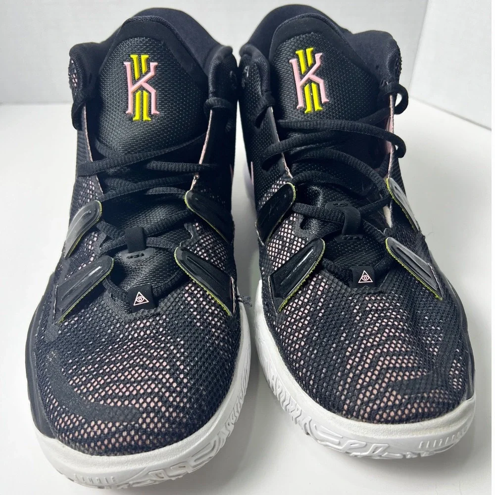 Nike Kyrie 7 GS Black Arctic Punch Opti Yellow Basketball Shoes CT4080-015 7Y